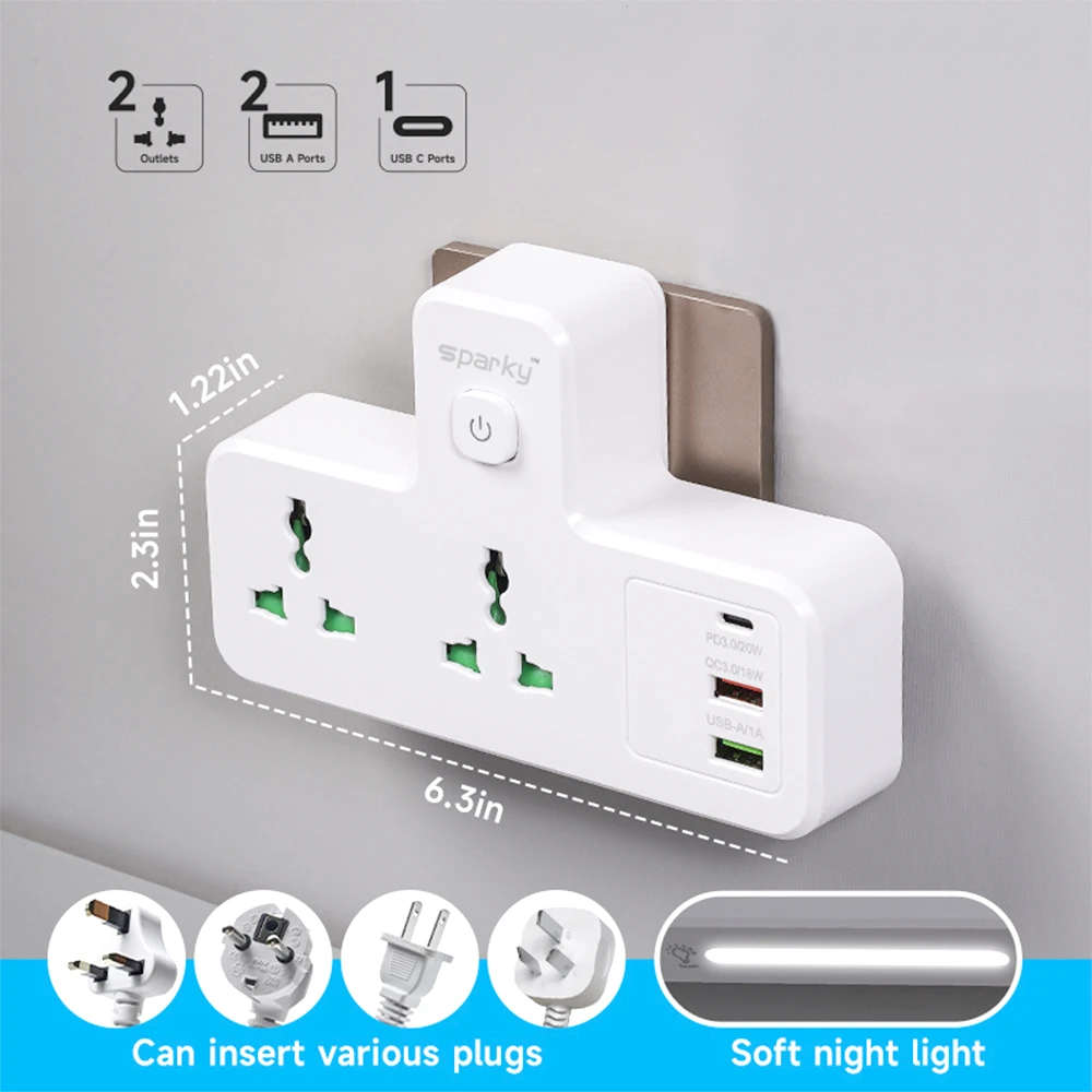 Travel Extention Socket with LED Light